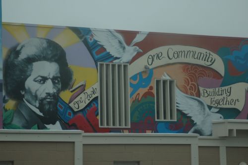 A mural with Frederick Douglass in Anacostia, Washington, D.C.